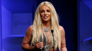 Britney Spears accepts the Vanguard Award at the 29th Annual GLAAD Media Awards in Beverly Hills in 2018